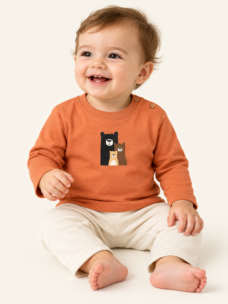 Maglia a maniche lunghe con famiglia di orsetti - immagine 5