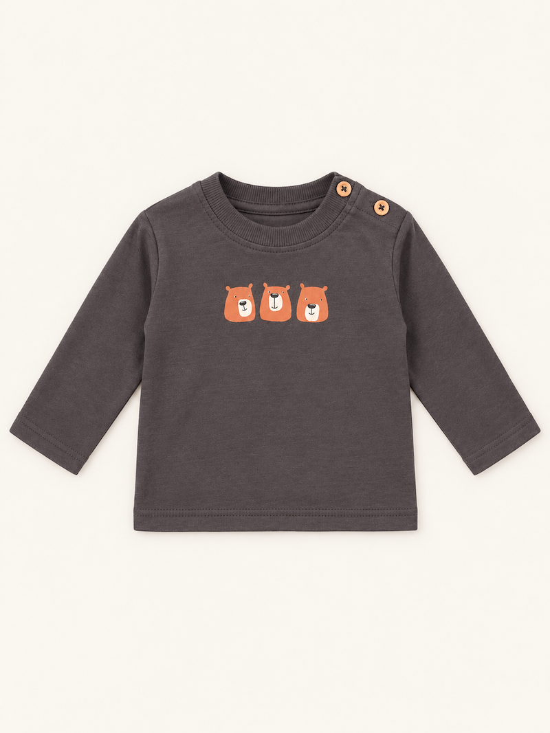 Maglia a maniche lunghe con tre orsetti