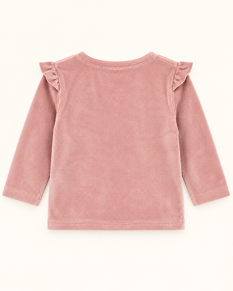 Completo maglia con ruches e pantalone con cuoricini - immagine 6
