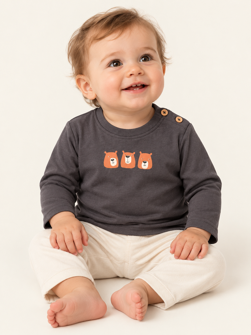 Maglia a maniche lunghe con tre orsetti - immagine 5