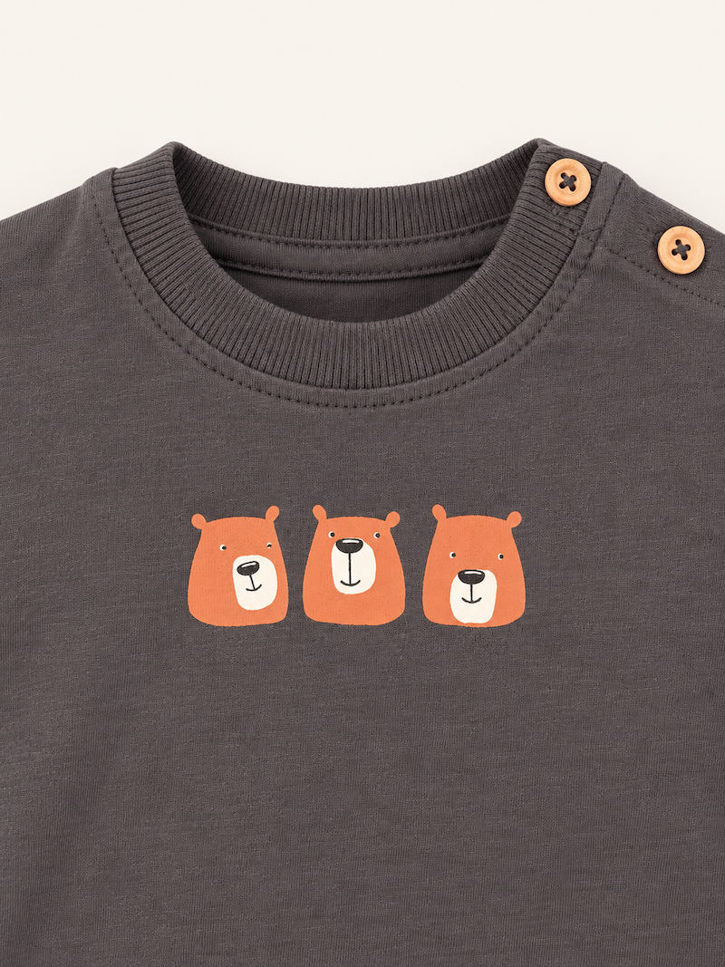 Maglia a maniche lunghe con tre orsetti - immagine 2