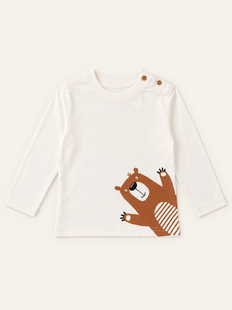 Maglia a maniche lunghe con orsetto