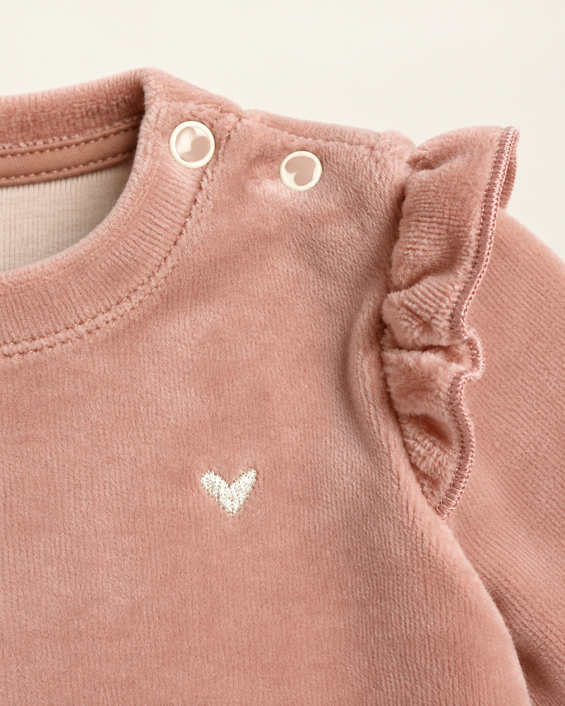 Completo maglia con ruches e pantalone con cuoricini - immagine 4