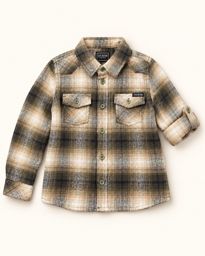 Camicia bambino Guess in flanella a quadri