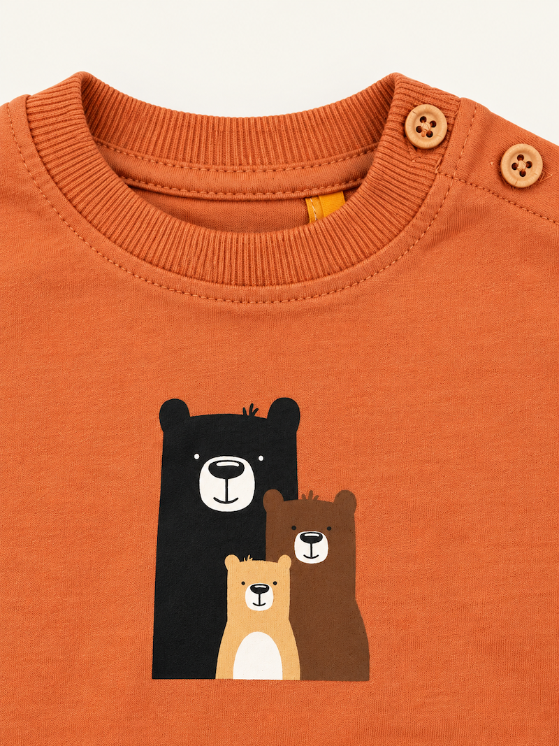 Maglia a maniche lunghe con famiglia di orsetti - immagine 2