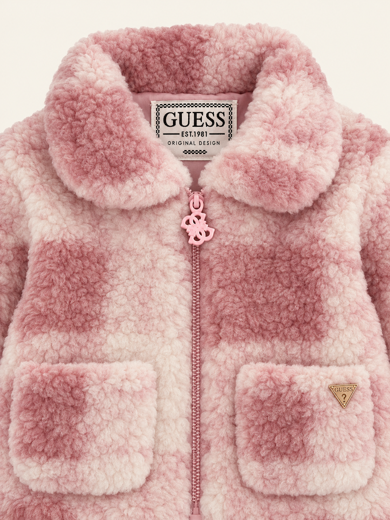 Giacchino teddy a quadri rosa - immagine 2