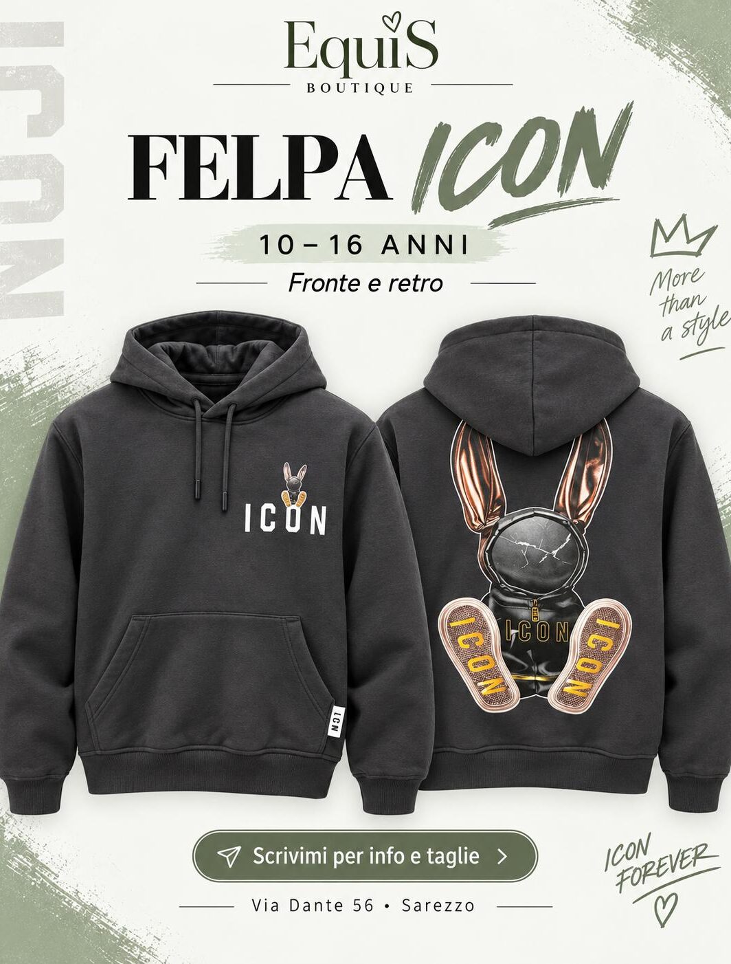 Felpa Icon Rabbit Piombo